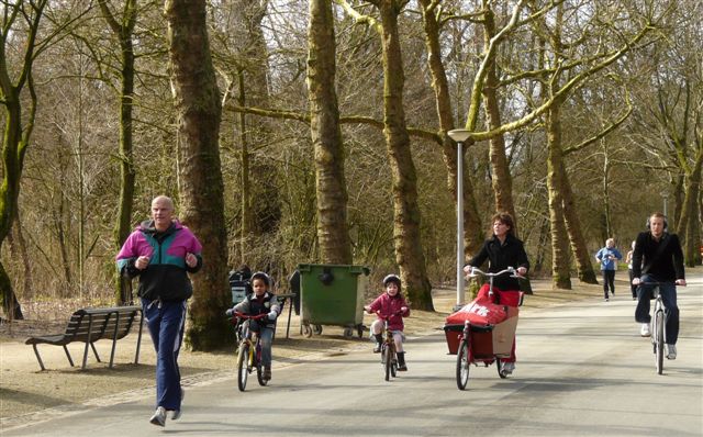 Vondelpark provides a totally safe environment for kids to ride their bikes